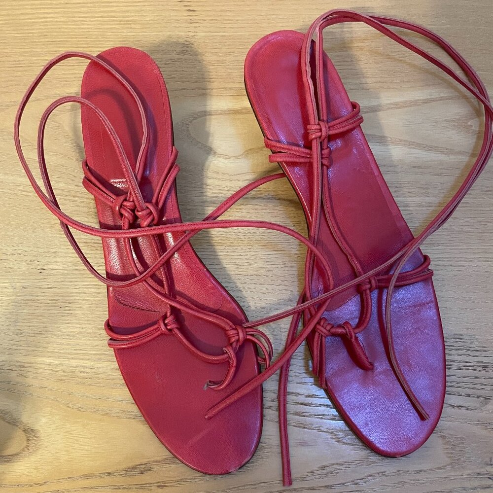 MARTINIANO Always Out Sandal in Red in Size 38